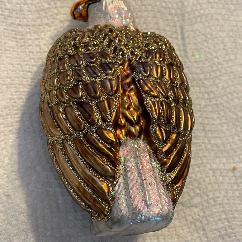 OWC Old World Bald Eagle Vintage Blown Glass Christmas Ornament 4.5